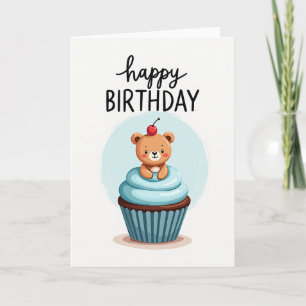 Whimsical Bear Treat Birthday Card
