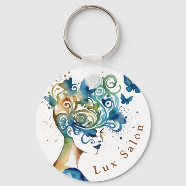 Whimsical Beauty Custom Salon Keychain (Front)