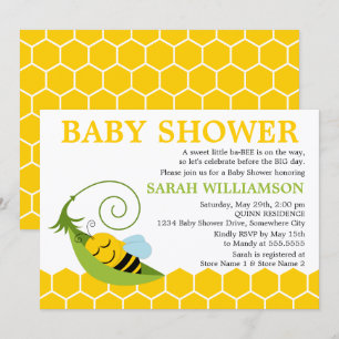 Whimsical Bee Baby Shower Invitation