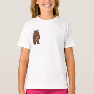 Whimsical Bee Bear Fairy Kids T-Shirt