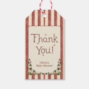 Whimsical Bee Floral Thank You Baby Shower Tags