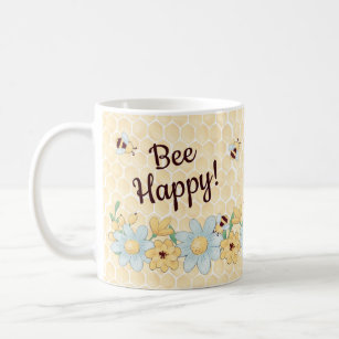 Whimsical Bee Happy Coffee Mug