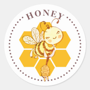 Whimsical Bee Honey Food Label