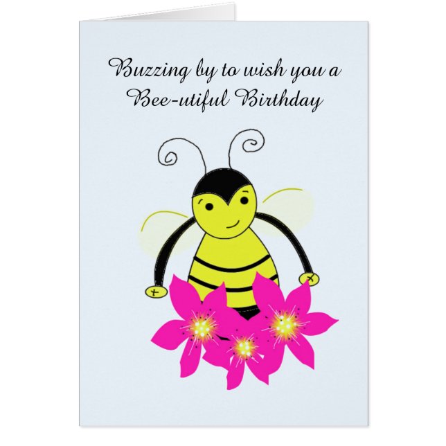 Whimsical Bee with Flowers (Front)