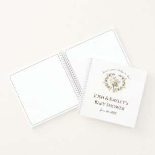 Whimsical Bee Wreath Baby Shower Guest Notebook