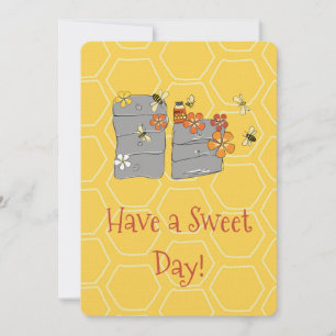 Whimsical Beehive Greeting Card