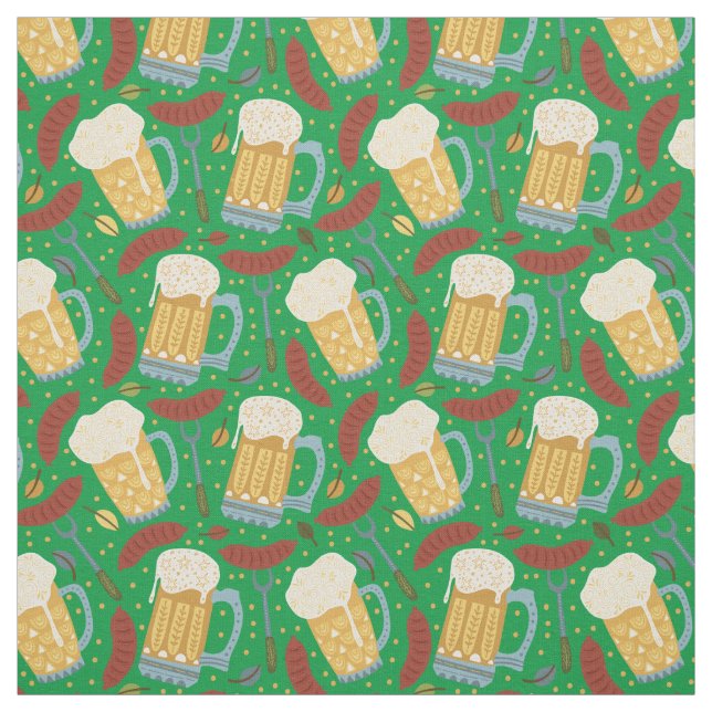 Whimsical Beers & Brats Fabric (Swatch)