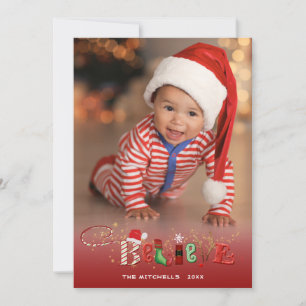 Whimsical BELIEVE, Gold Sparkle Accent - 1 Photo