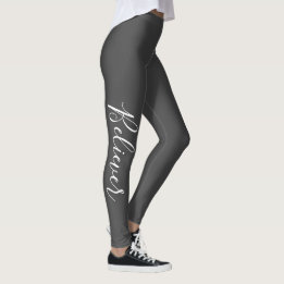whimsical BELIEVER typography | Leggings