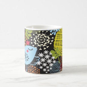 “Whimsical Bird in a Floral Wonderland Coffee Mug
