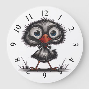 Whimsical bird large clock