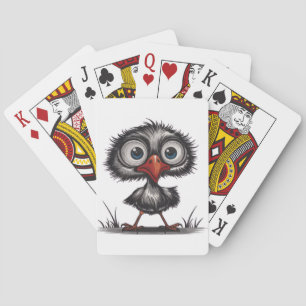 Whimsical bird playing cards