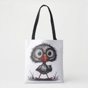 Whimsical bird tote bag