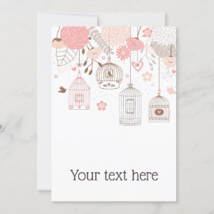 Whimsical Birdcages Personalised Greeting Card