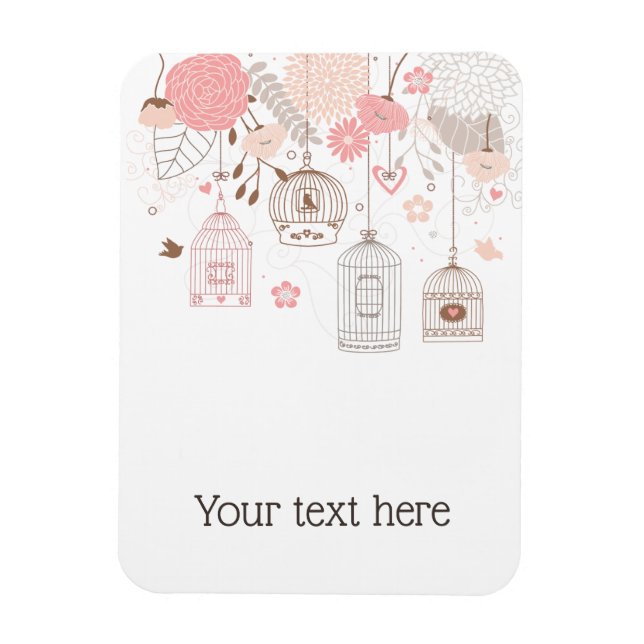 Whimsical Birdcages Personalised Magnet (Vertical)