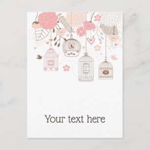 Whimsical Birdcages Personalised Postcard