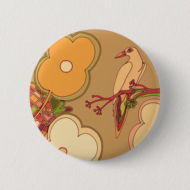 Whimsical Birds 6 Cm Round Badge (Front)