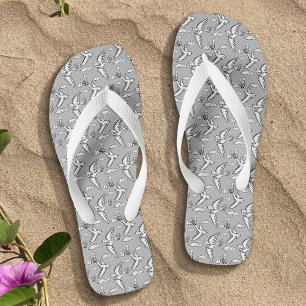 Whimsical birds and clouds custom  flip flops