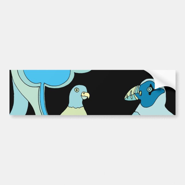 Whimsical Birds Bumper Sticker (Front)