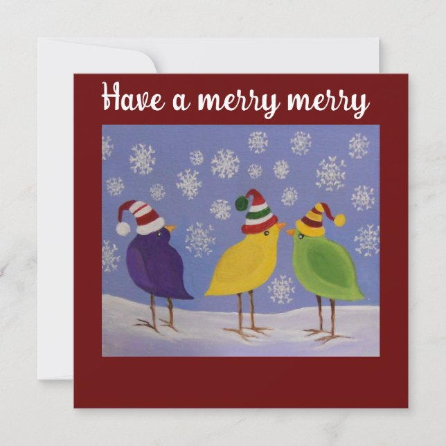 whimsical birds/flat holiday card (Front)
