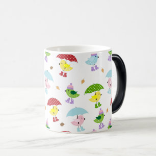 Whimsical Birds in Rain Boots Seamless Pattern  Magic Mug