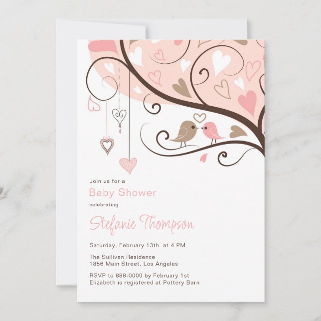 Whimsical Birds It's a Girl Baby Shower Invitation (Front)