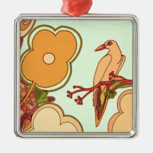 Whimsical Birds Metal Tree Decoration