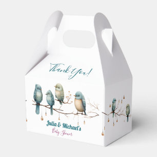 Whimsical Birds on Branches  Pastel Baby Shower Favour Box