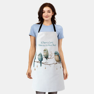 Whimsical Birds on Branches Timeless Elegance Apron