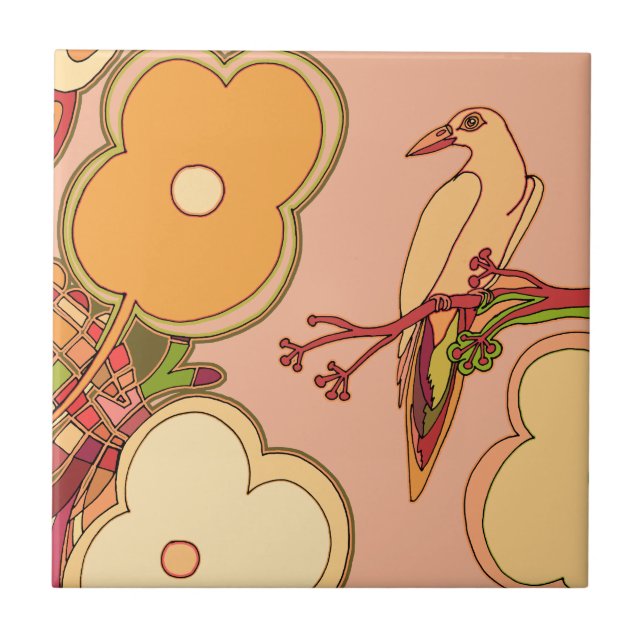 Whimsical Birds Tile (Front)