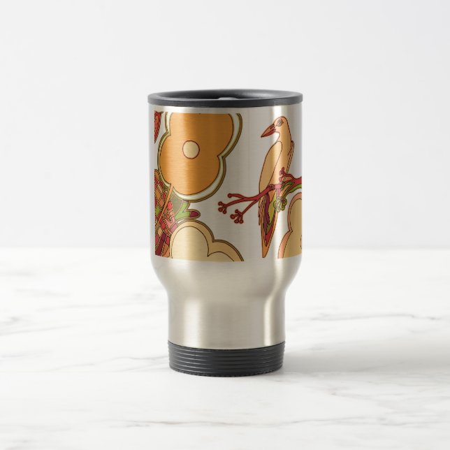 Whimsical Birds Travel Mug (Center)