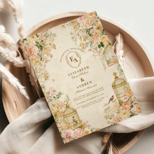 Whimsical Birdsong Rustic Elegance Invitation