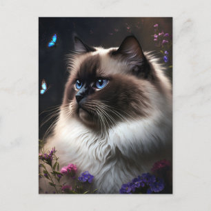 Whimsical Birman Cat Postcard