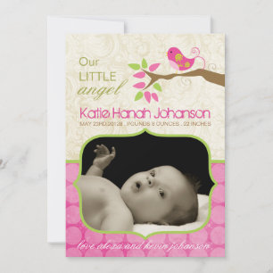 Whimsical Birth Announcement Photo card
