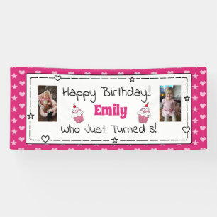 Whimsical Birthday Banner with child's Photo