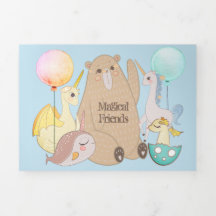Whimsical Birthday Bear and Magical Friends RSVP