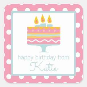 Whimsical Birthday Cake Personalised Gift Stickers
