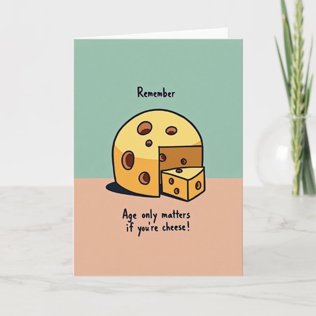 Whimsical Birthday Cheese Card (Front)