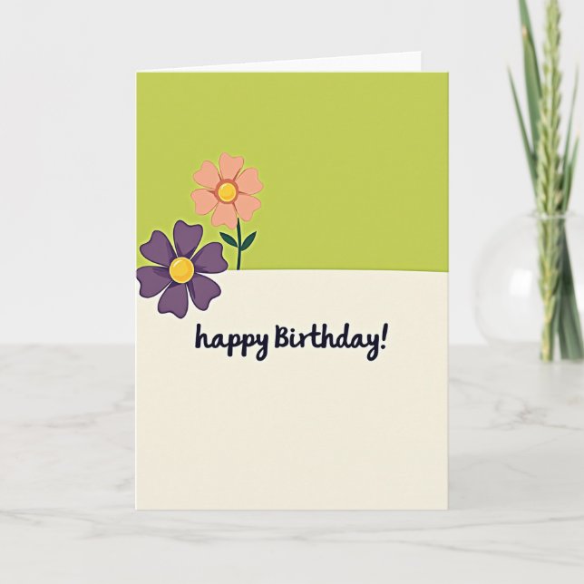 Whimsical Birthday Flower Card (Front)
