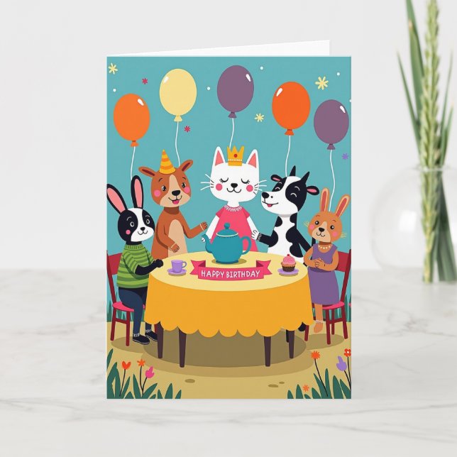 Whimsical Birthday Friends Card (Front)