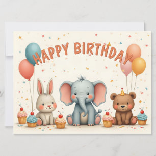 Whimsical Birthday Friends Gather Here