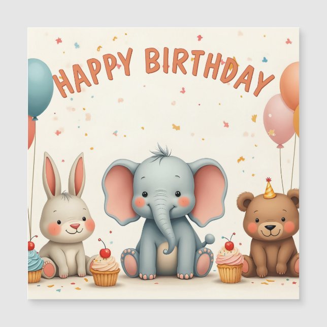 Whimsical Birthday Friends Gather Here (Front)
