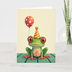 Whimsical Birthday Frog Card