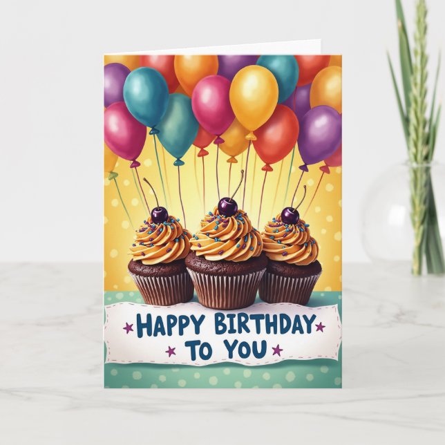 Whimsical Birthday Party Card (Front)