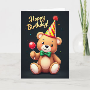 Whimsical Birthday Plush Bear Card