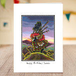 Whimsical Birthday Scottie Bagpipes Greeting Card<br><div class="desc">Say "Happy Birthday" with this whimsical style card! A fun illustration featuring a Scottish Terrier in a kilt,  playing the bagpipes! The greeting,  name and the message inside can all be personalised to make it more unique.</div>