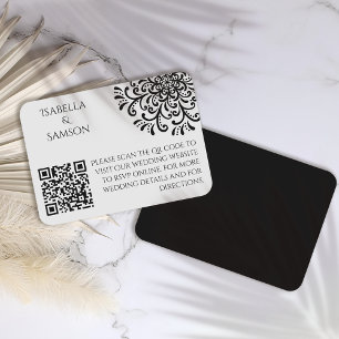 Whimsical Black and White Flourish Enclosure Card