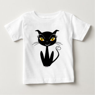 Whimsical Black Cat Baby T-Shirt