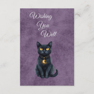 Whimsical Black Cat Gothic Wedding Enclosure Card