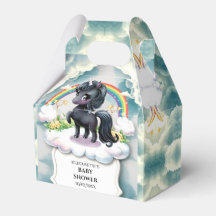 Whimsical Black Unicorn Baby Shower
